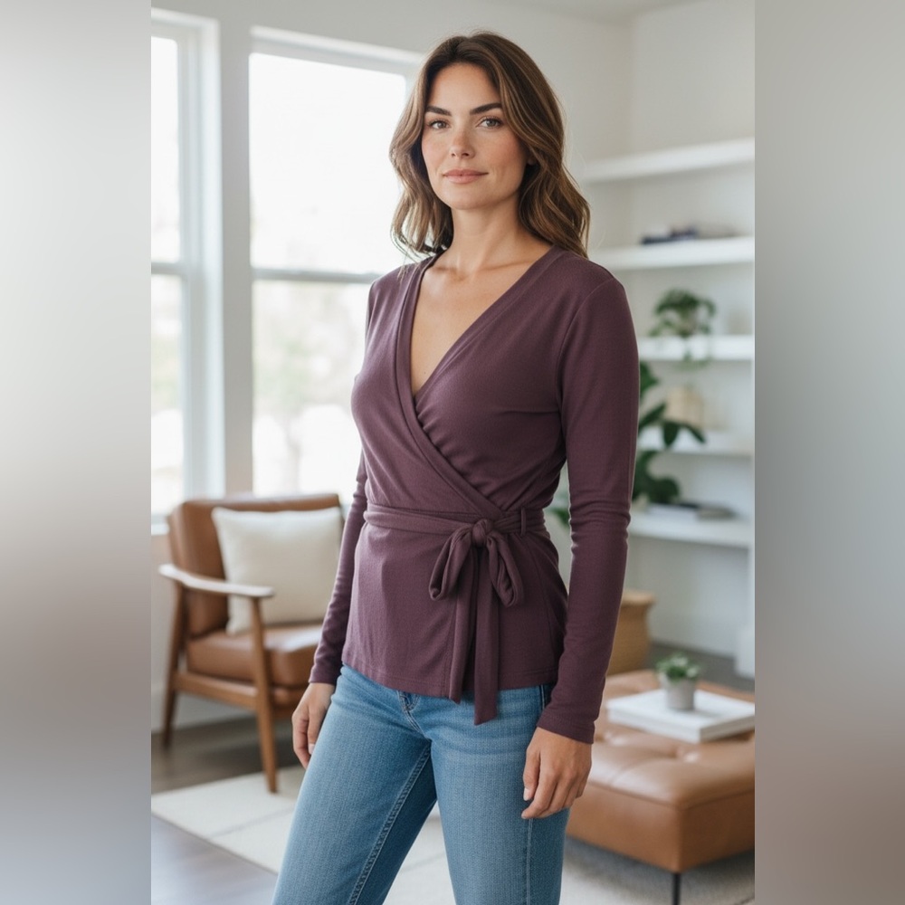Chic Mauve Wrap Top by Contemporaine par Simons